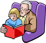 Father reading with daughter Father reading with daughter